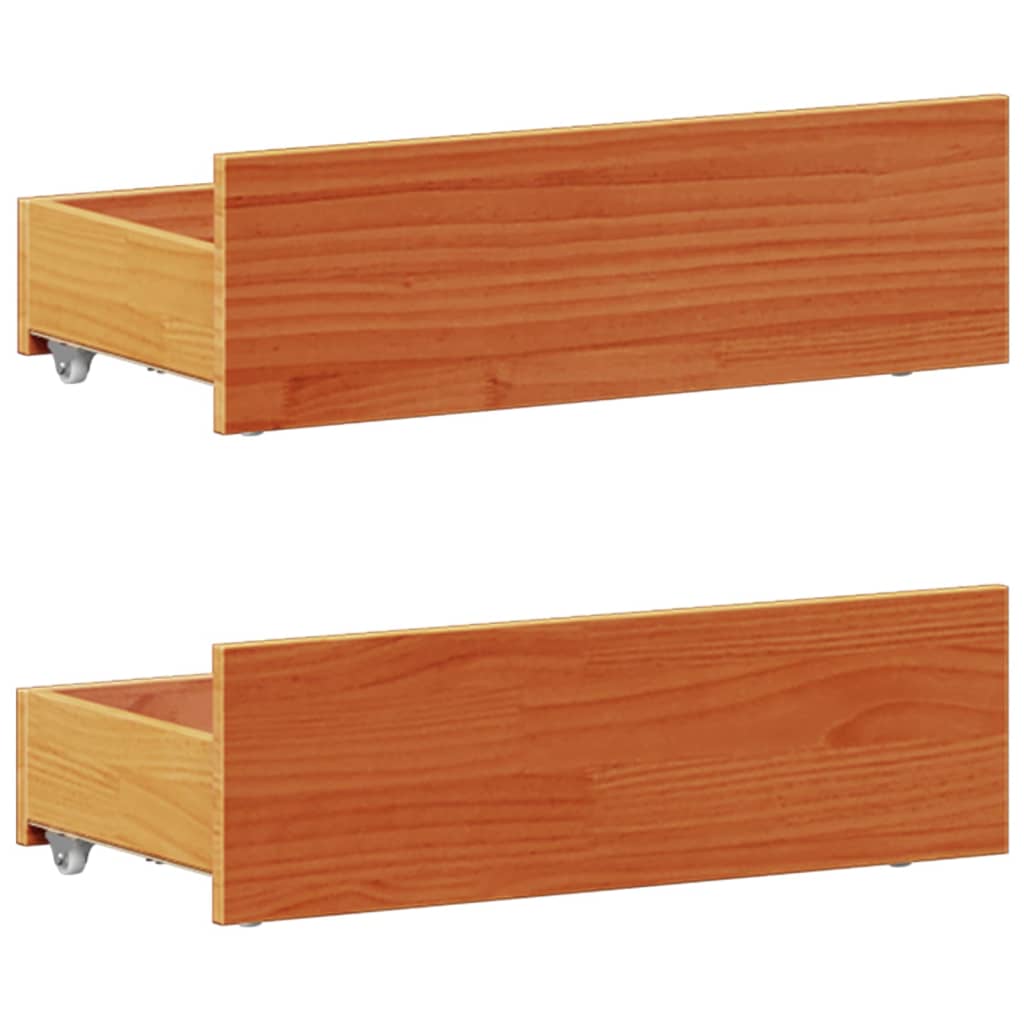 barna tömör fenyőfa könyvespolcos ágy matrac nélkül 75 x 190 cm