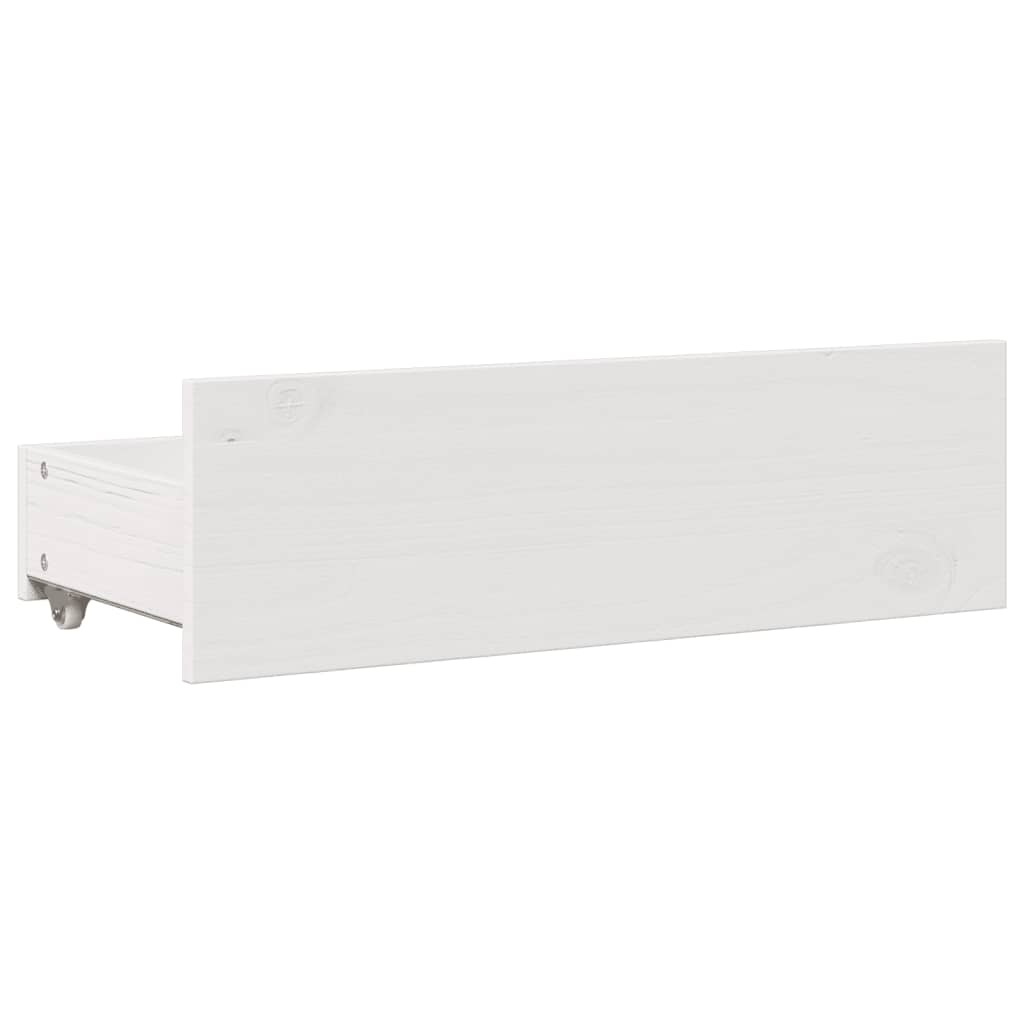fehér tömör fenyőfa könyvespolcos ágy matrac nélkül 150x200 cm