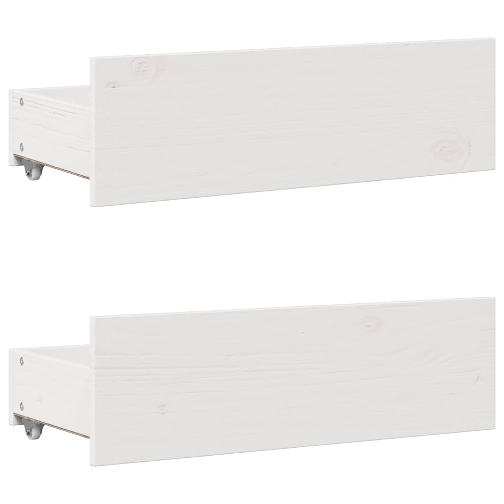 fehér tömör fenyőfa könyvespolcos ágy matrac nélkül 140x200 cm