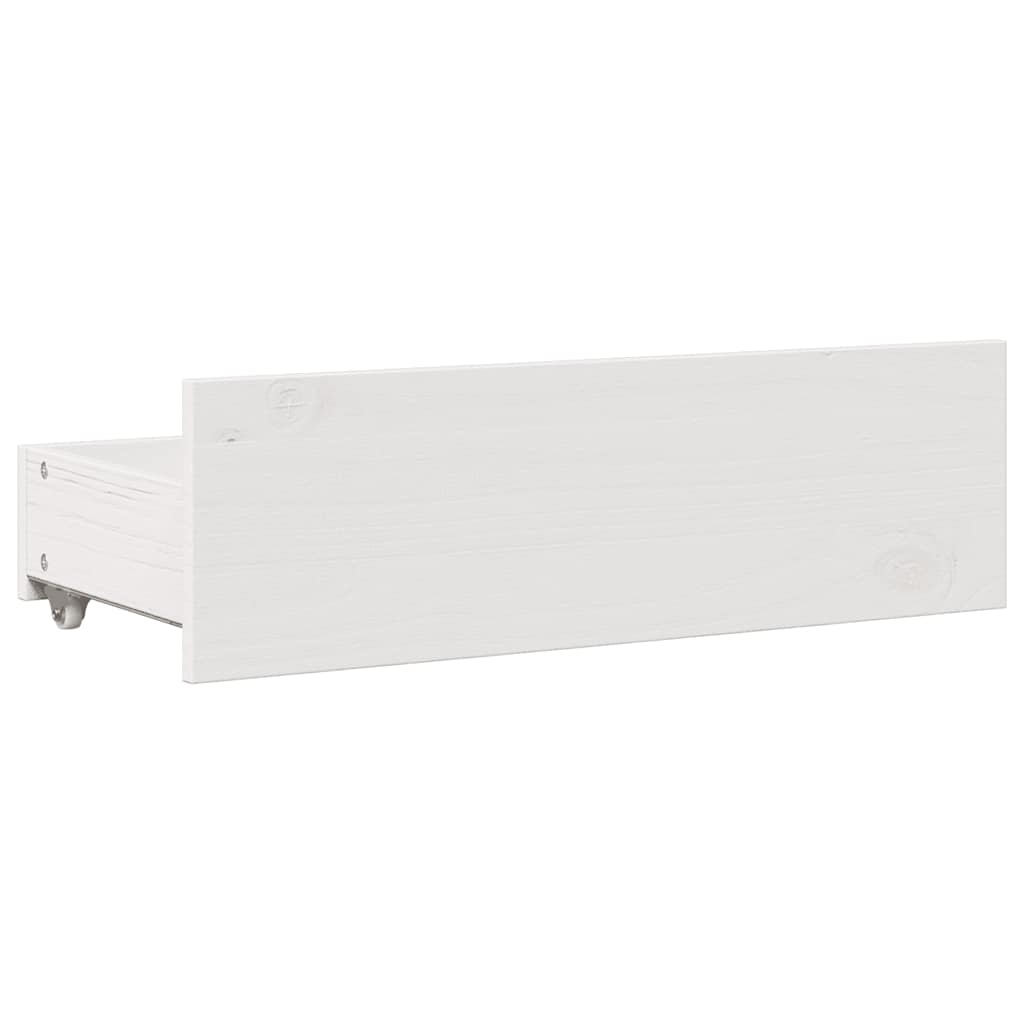 fehér tömör fenyőfa könyvespolcos ágy matrac nélkül 90 x 200 cm