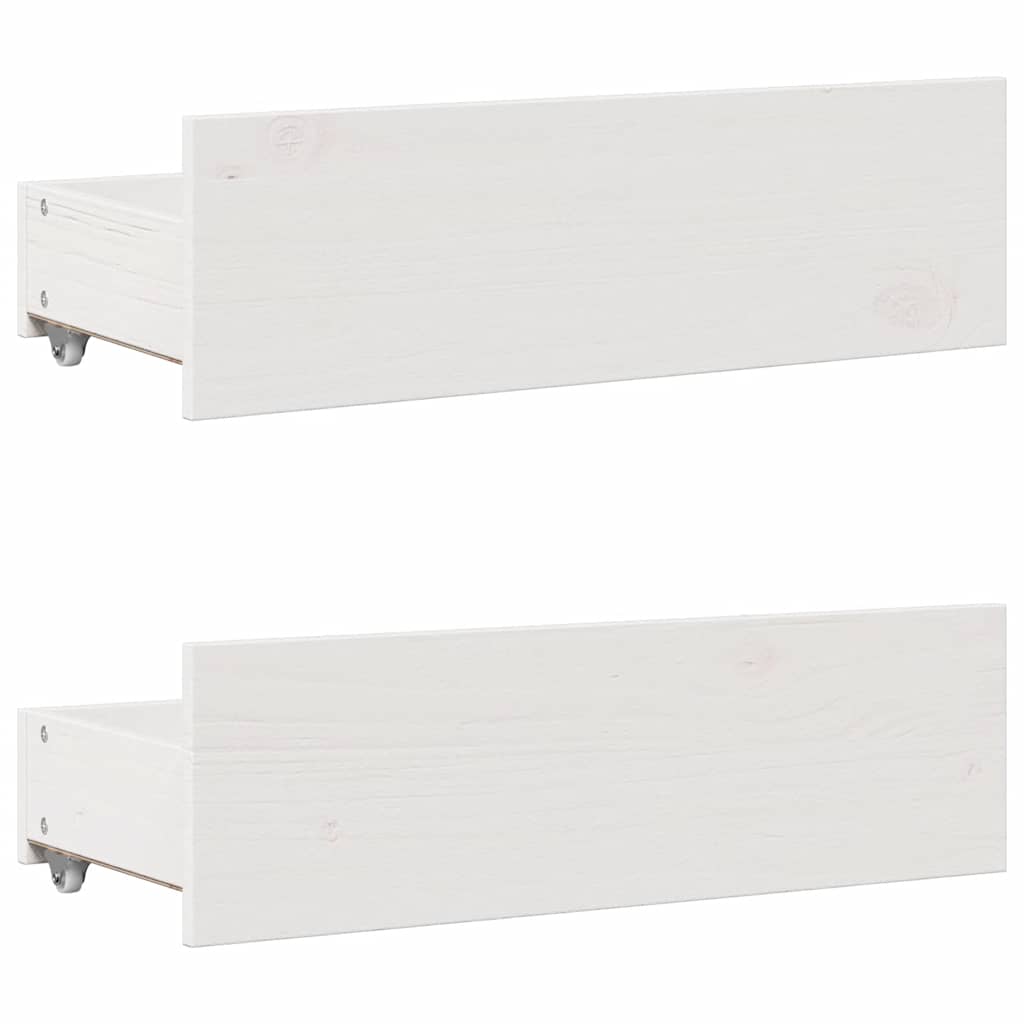 fehér tömör fenyőfa könyvespolcos ágy matrac nélkül 90 x 200 cm