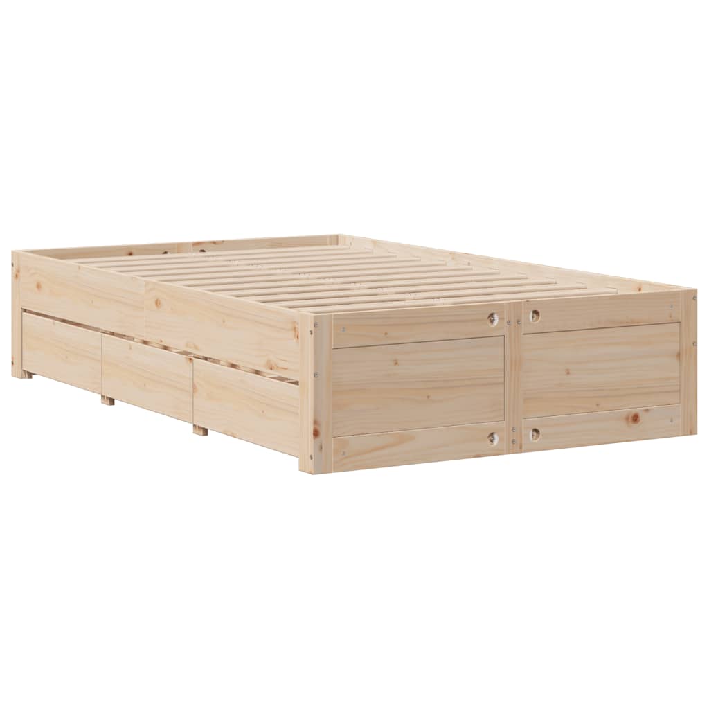 tömör fenyőfa könyvespolcos ágy matrac nélkül 135 x 190 cm