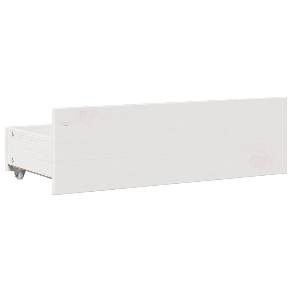 fehér tömör fenyőfa könyvespolcos ágy matrac nélkül 90 x 190 cm