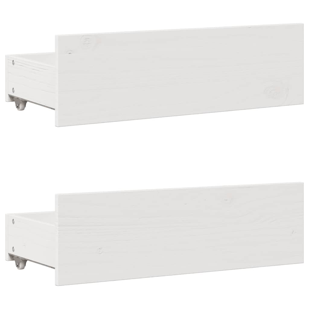 fehér tömör fenyőfa könyvespolcos ágy matrac nélkül 90 x 190 cm