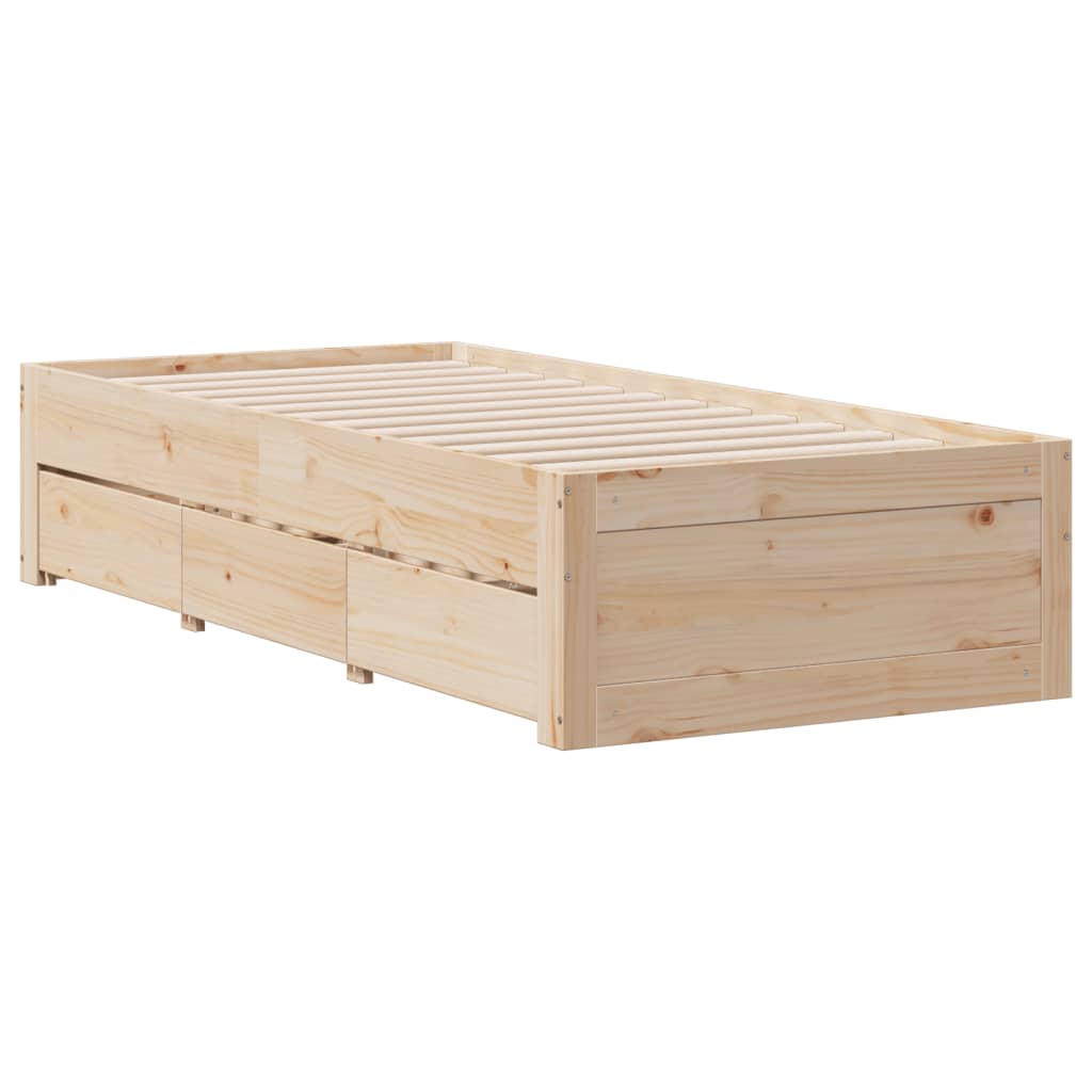 tömör fenyőfa könyvespolcos ágy matrac nélkül 75 x 190 cm