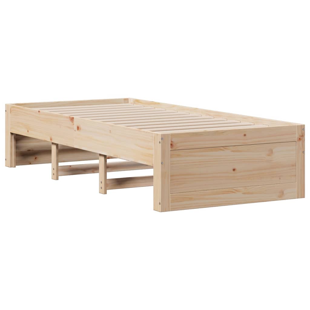 tömör fenyőfa könyvespolcos ágy matrac nélkül 75 x 190 cm