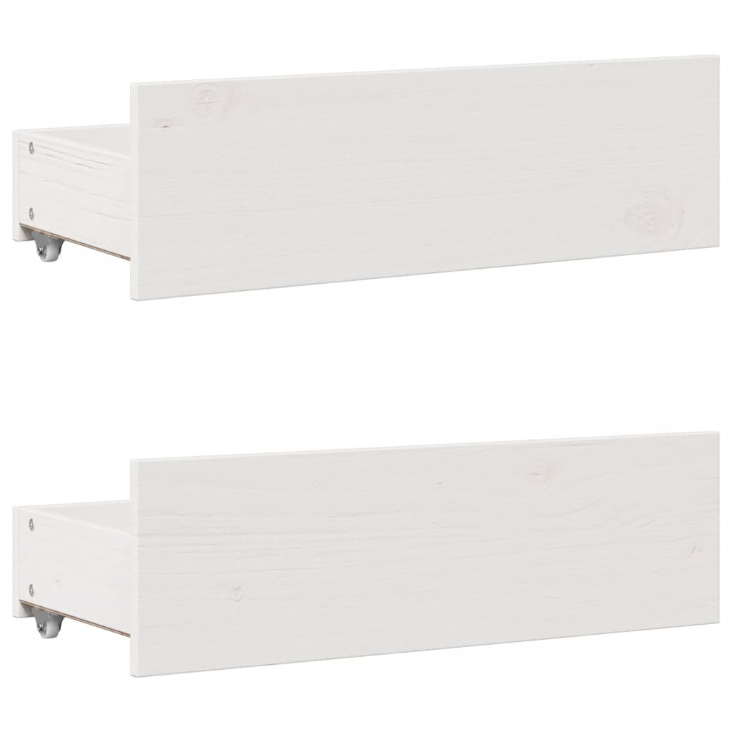 fehér tömör fenyőfa könyvespolcos ágy matrac nélkül 75 x 190 cm