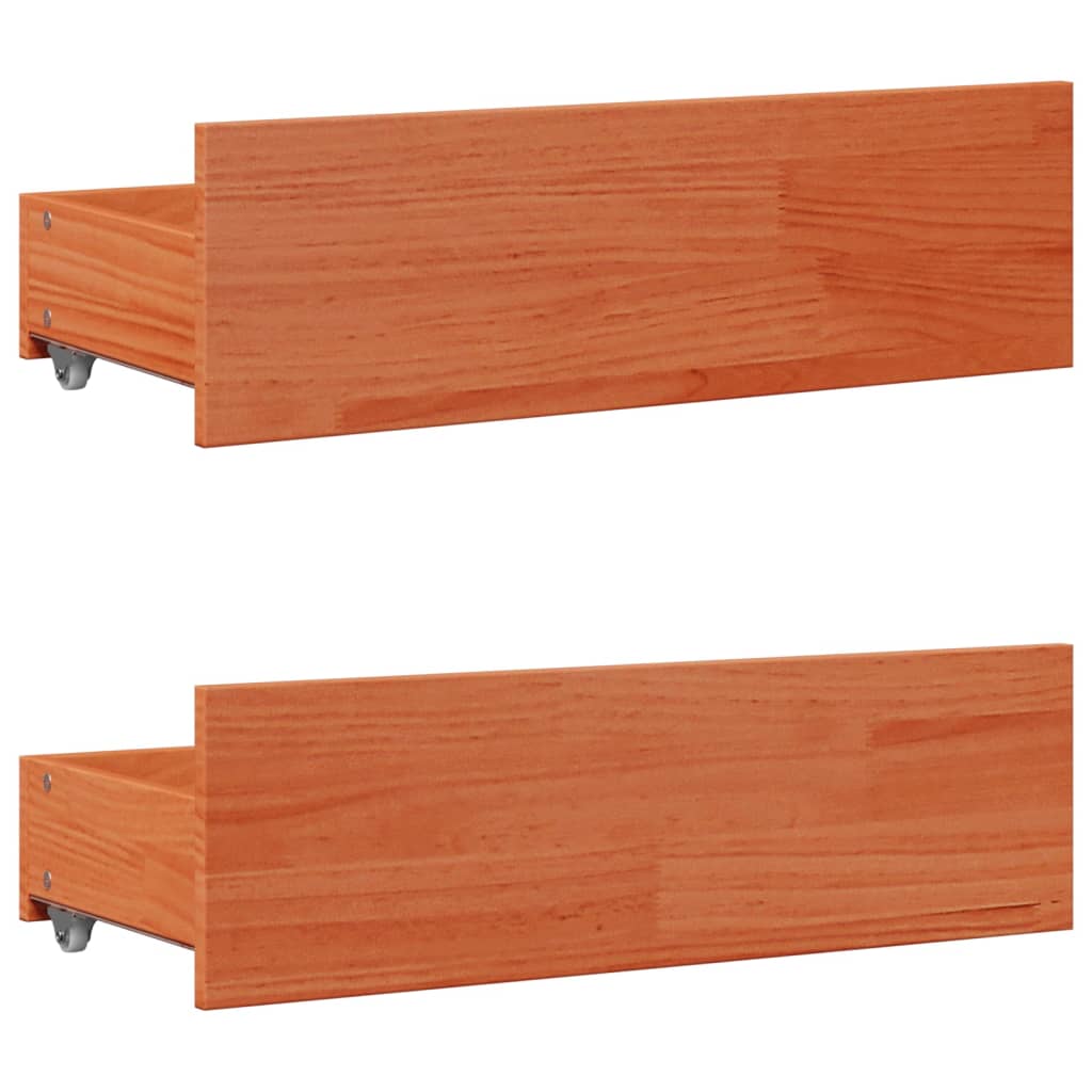 barna tömör fenyőfa könyvespolcos ágy matrac nélkül 75 x 190 cm