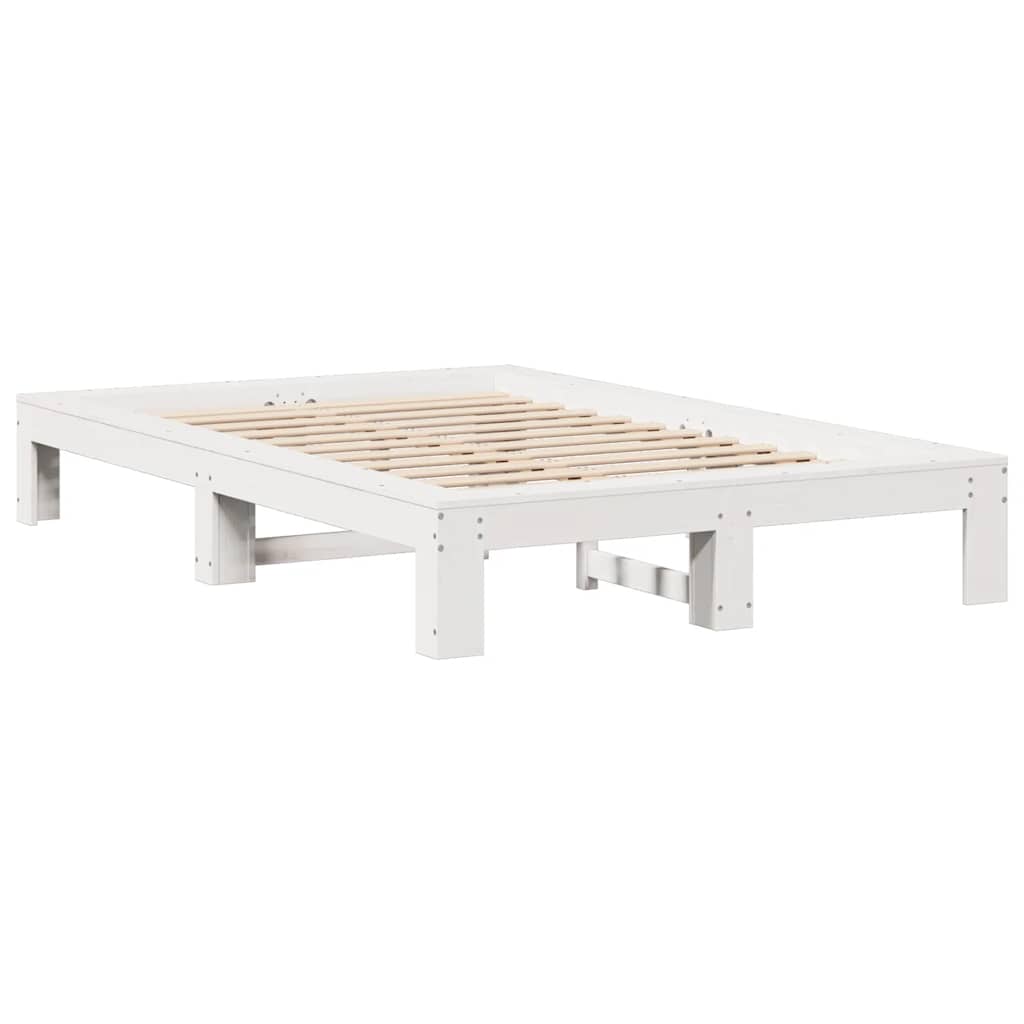 fehér tömör fenyőfa ágy matrac nélkül 120 x 200 cm