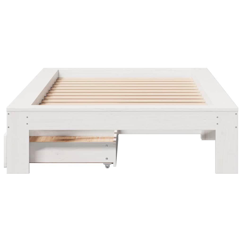 fehér tömör fenyőfa ágy matrac nélkül 100 x 200 cm