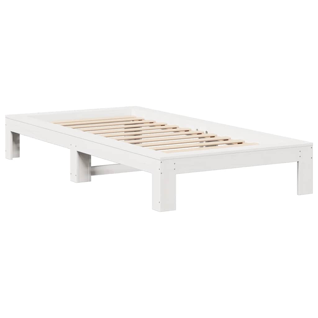 fehér tömör fenyőfa ágy matrac nélkül 100 x 200 cm