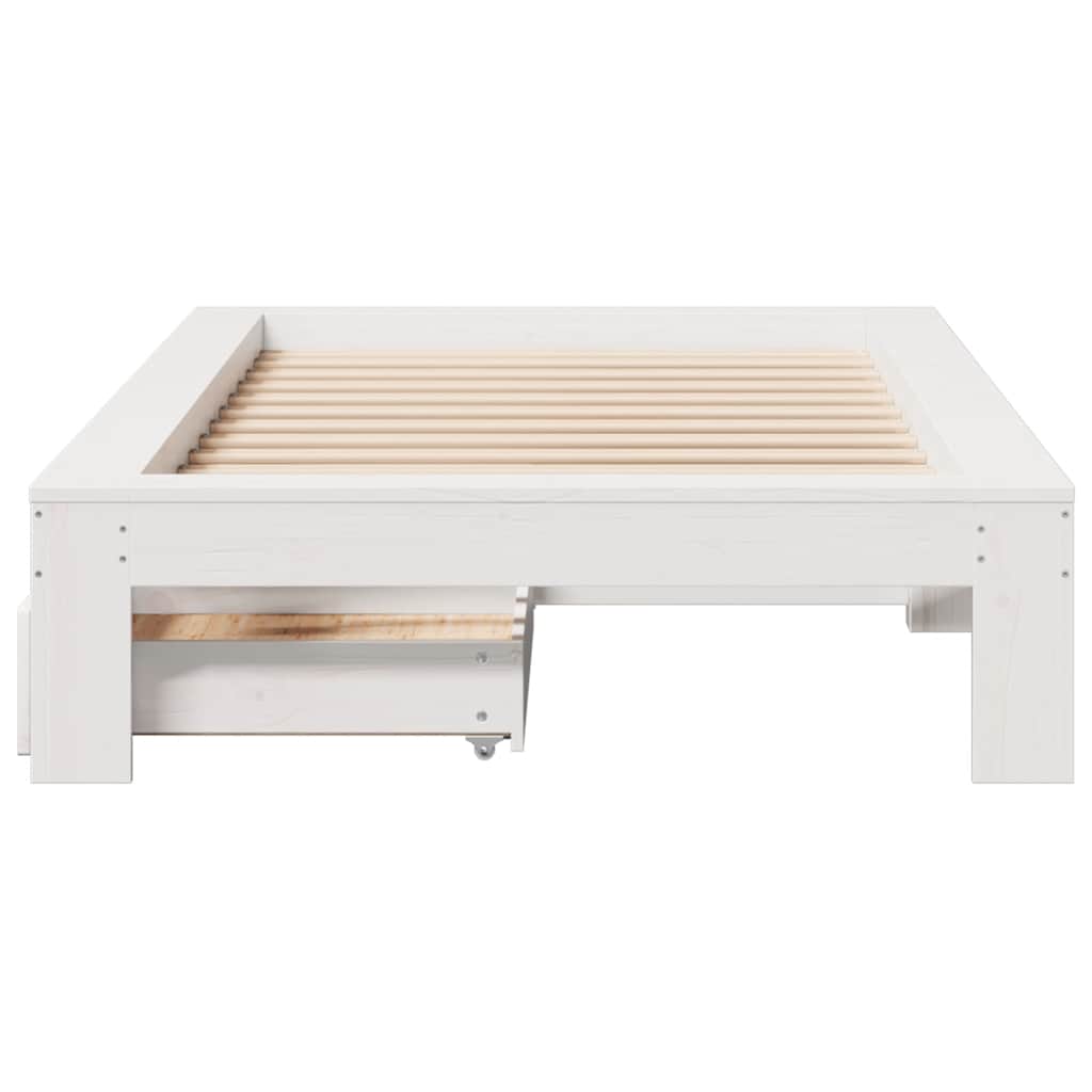 fehér tömör fenyőfa ágy matrac nélkül 90 x 200 cm