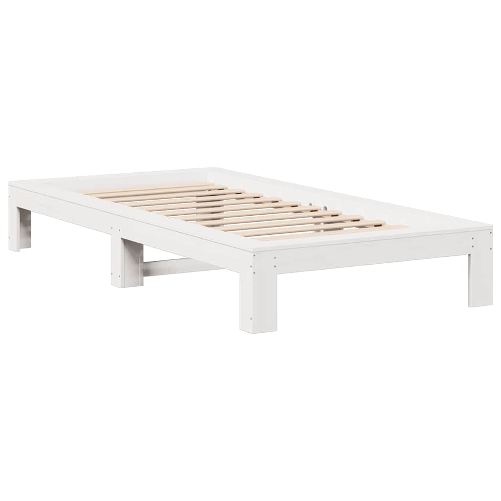fehér tömör fenyőfa ágy matrac nélkül 90 x 200 cm