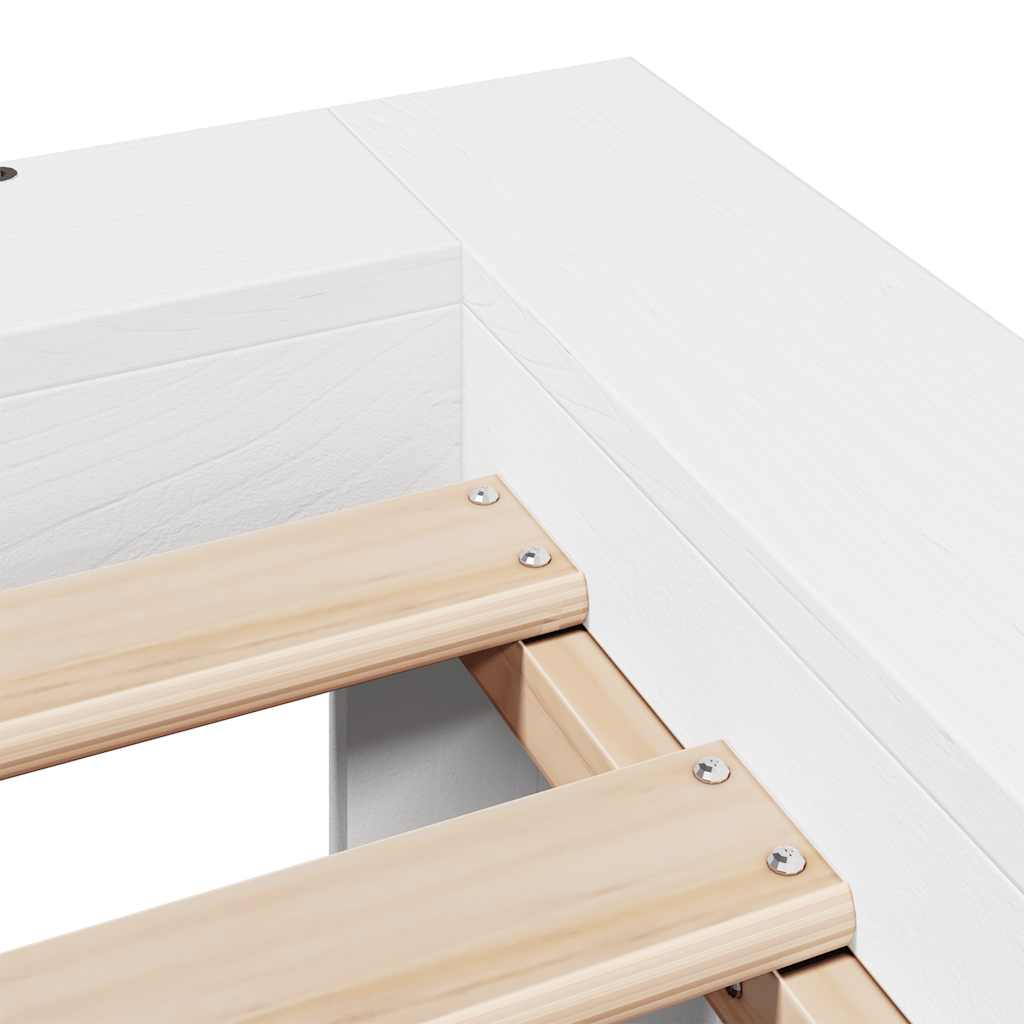 fehér tömör fenyőfa ágy matrac nélkül 135 x 190 cm