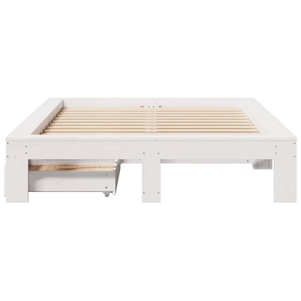fehér tömör fenyőfa ágy matrac nélkül 120 x 190 cm
