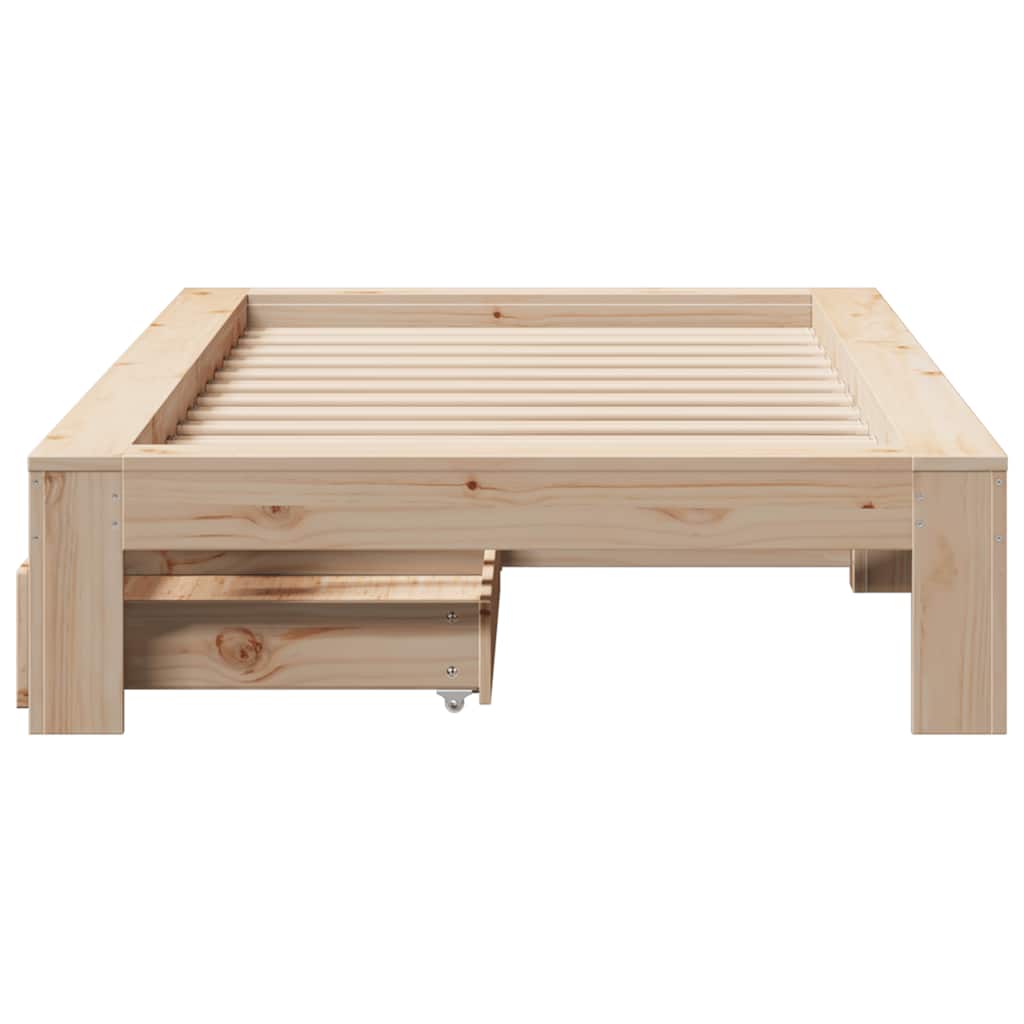 tömör fenyőfa ágy matrac nélkül 75 x 190 cm