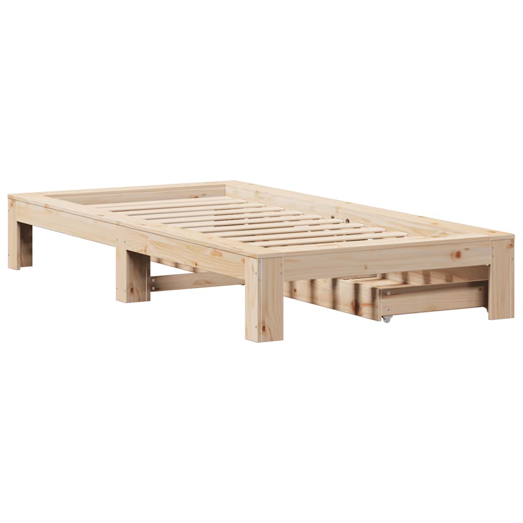 tömör fenyőfa ágy matrac nélkül 75 x 190 cm