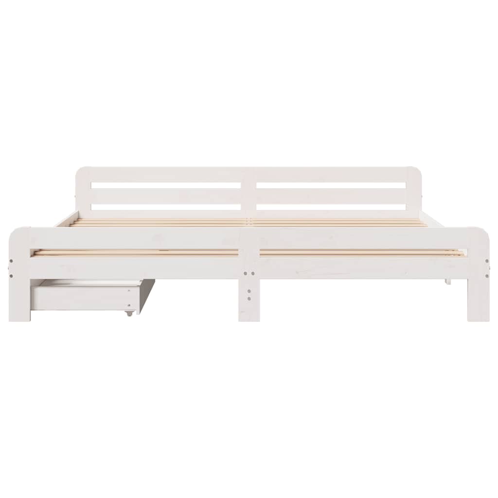 fehér tömör fenyőfa ágy matrac nélkül 200 x 200 cm
