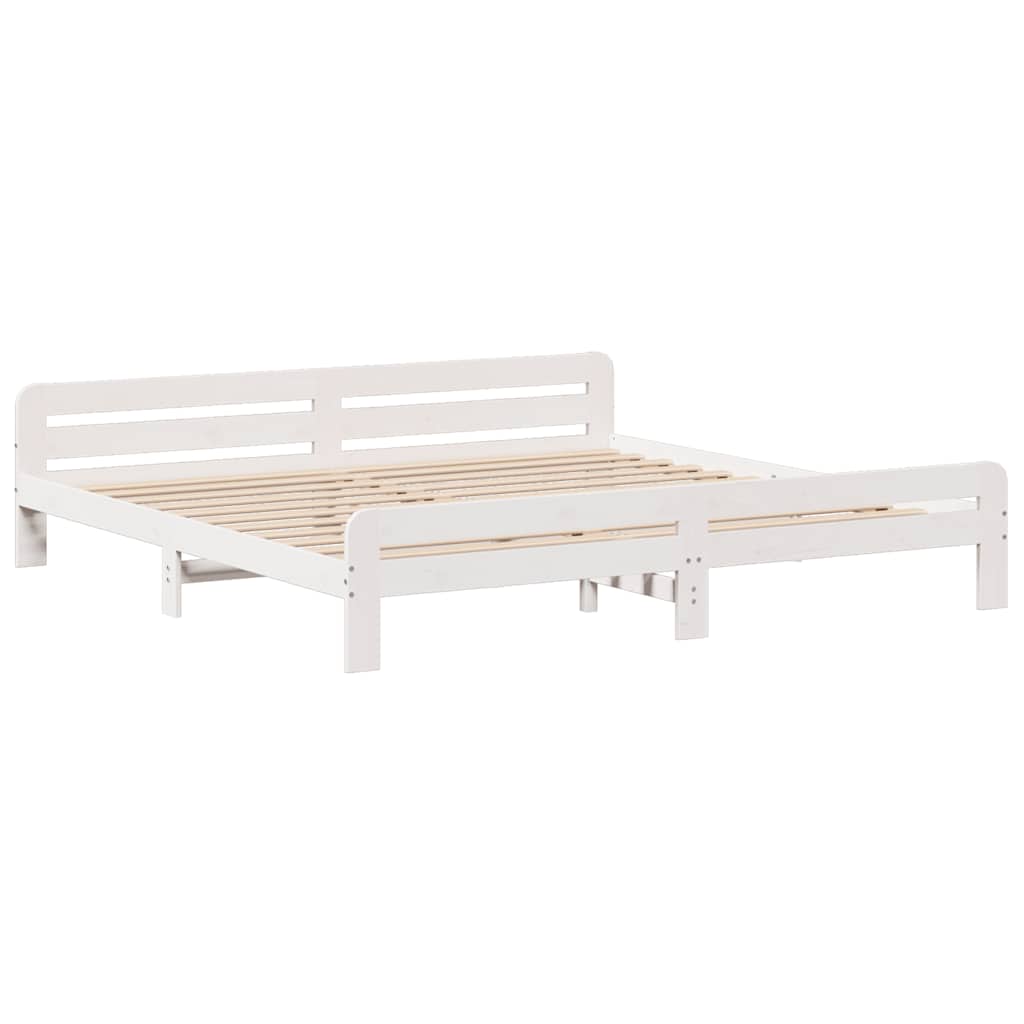 fehér tömör fenyőfa ágy matrac nélkül 200 x 200 cm