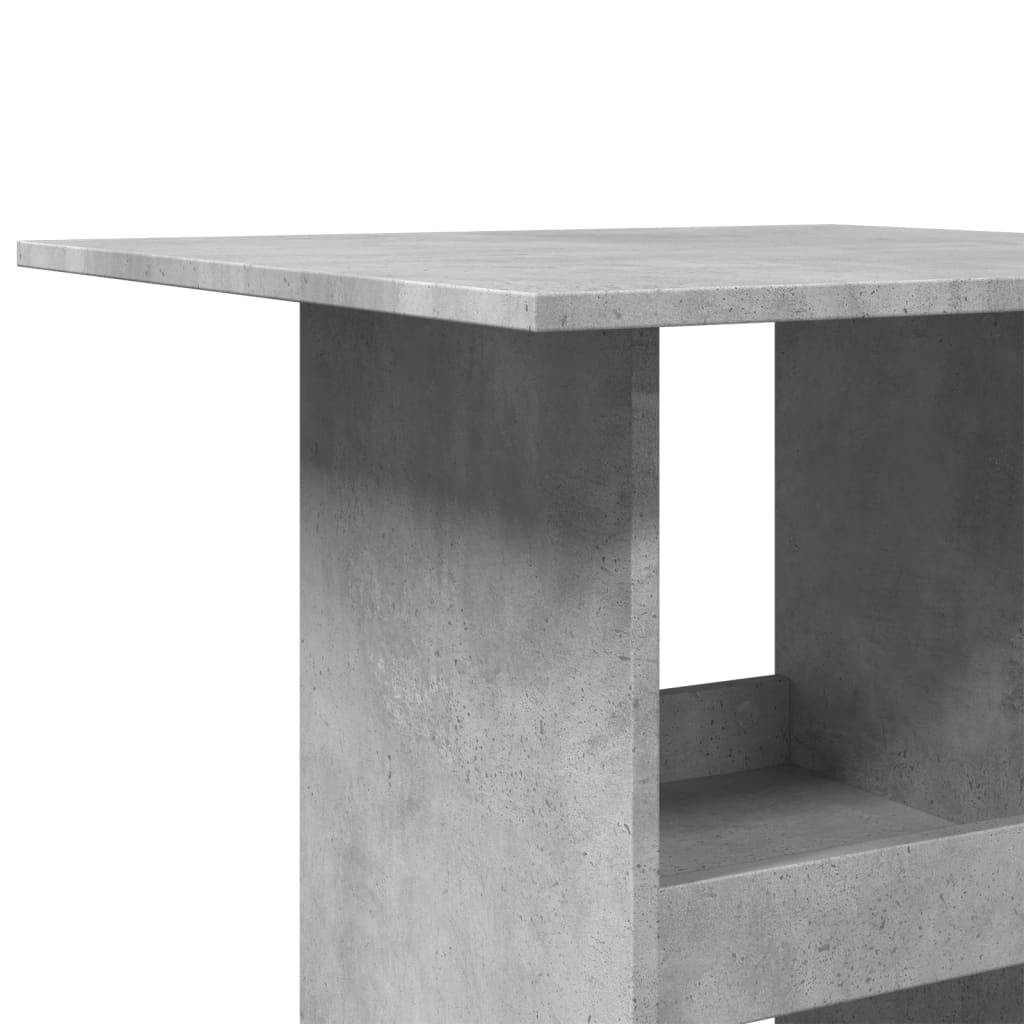 betonszürke szerelt fa bárasztal tárolóval 60 x 60 x 102 cm