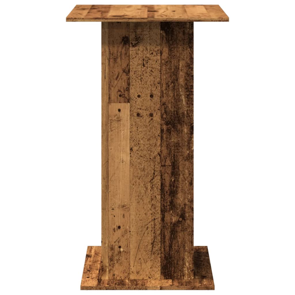 antik fa színű szerelt fa bárasztal tárolóval 60 x 60 x 102 cm