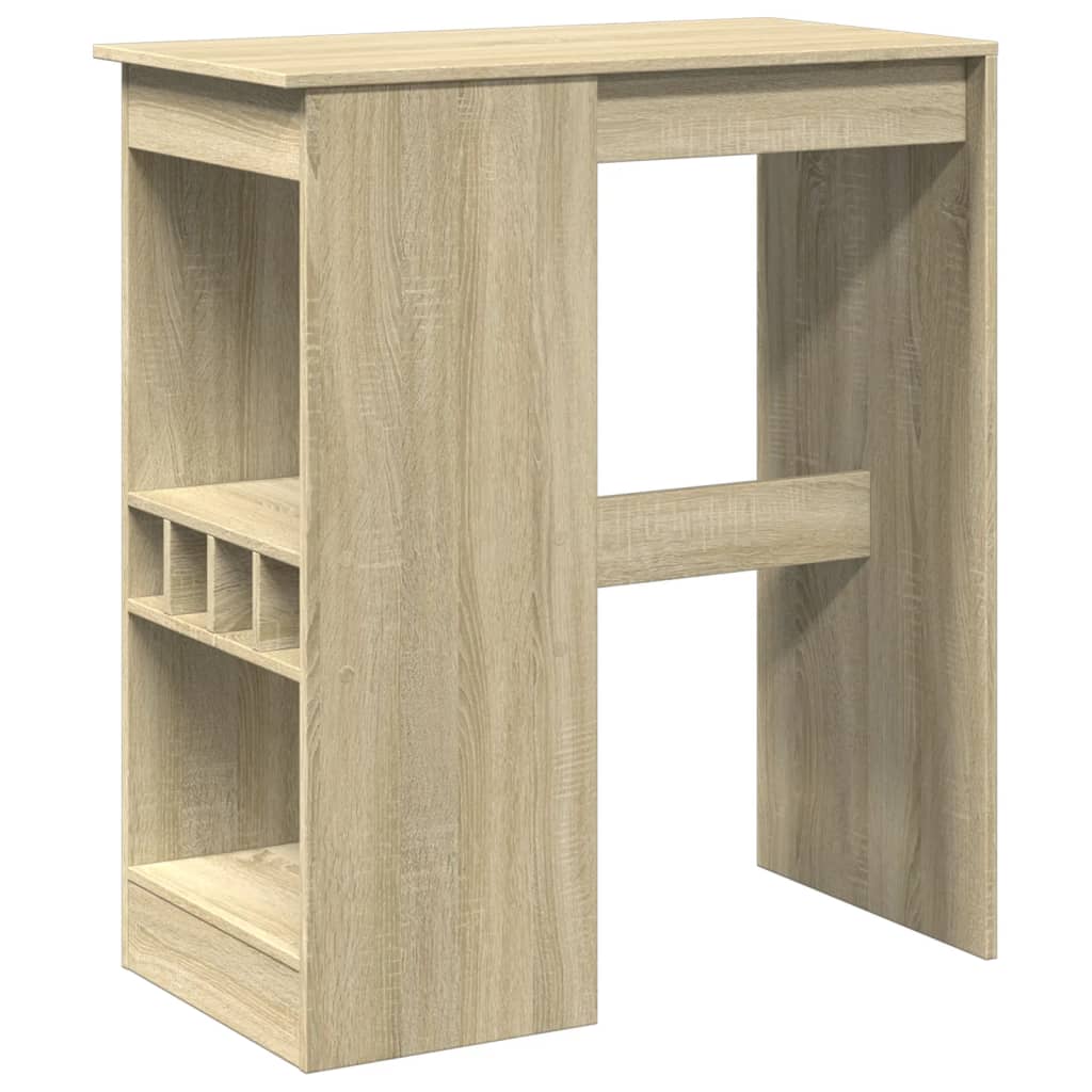 sonoma tölgy szerelt fa bárasztal tárolókkal 90x47,5x103,5 cm