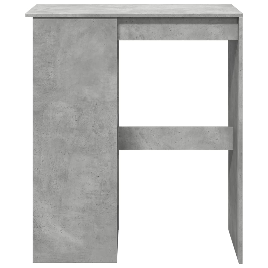 betonszürke szerelt fa bárasztal tárolókkal 90x47,5x103,5 cm