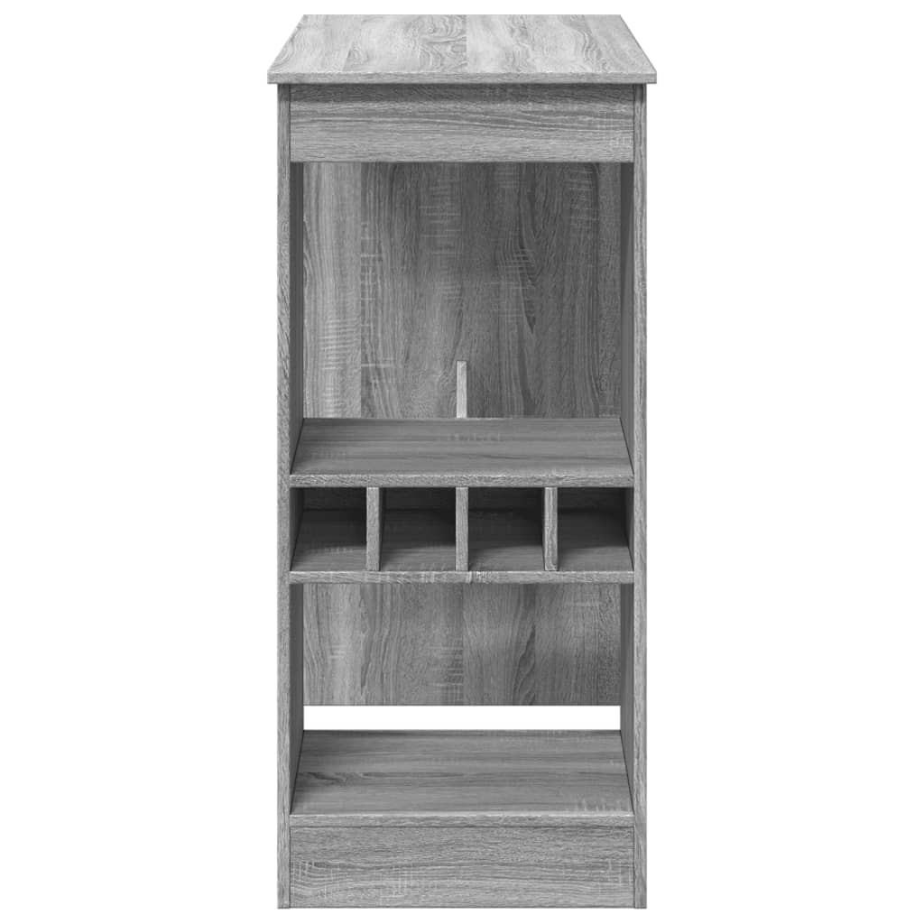 szürke sonoma szerelt fa bárasztal tárolókkal 90x47,5x103,5 cm