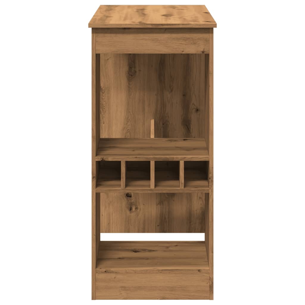 kézműves tölgy szerelt fa bárasztal tárolókkal 90x47,5x103,5 cm