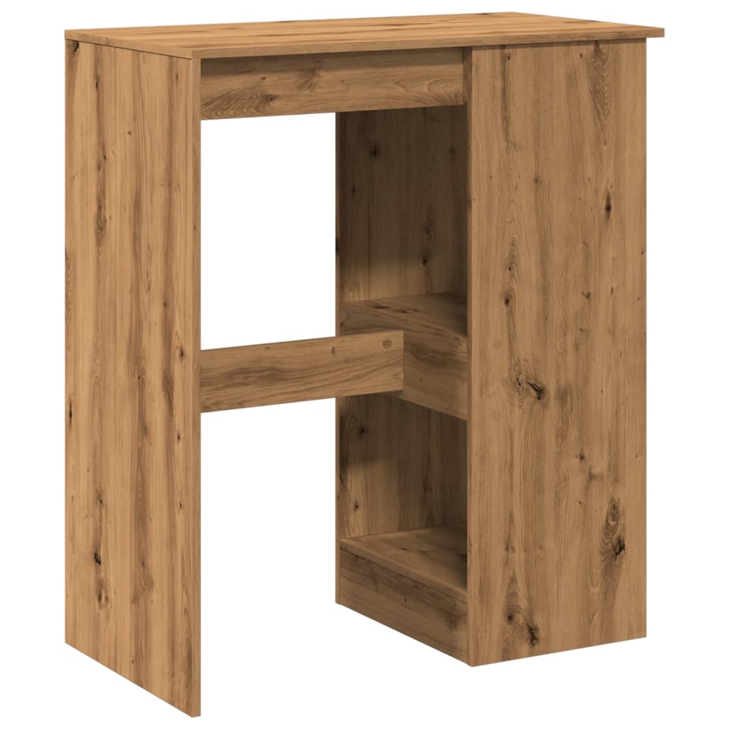 kézműves tölgy szerelt fa bárasztal tárolókkal 90x47,5x103,5 cm