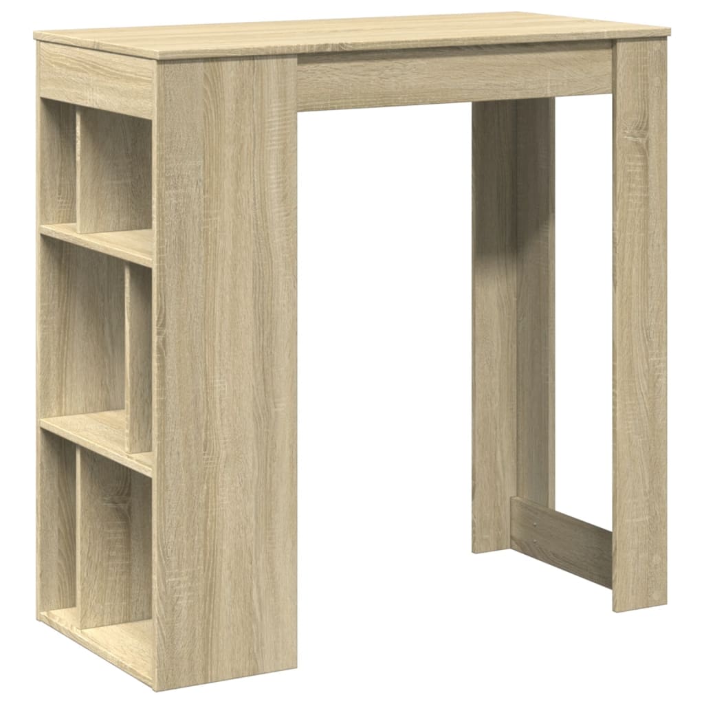 sonoma tölgy szerelt fa bárasztal tárolókkal 102x50x103,5 cm