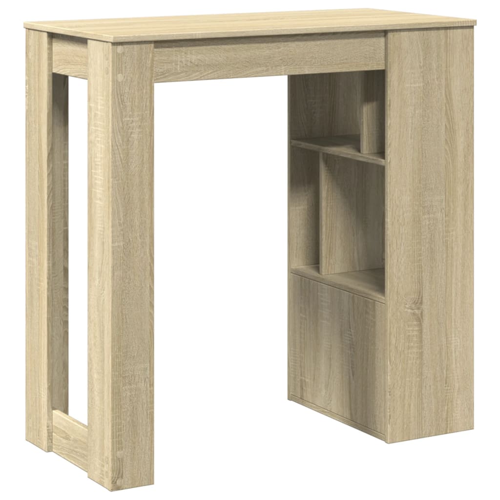 sonoma tölgy szerelt fa bárasztal tárolókkal 102x50x103,5 cm