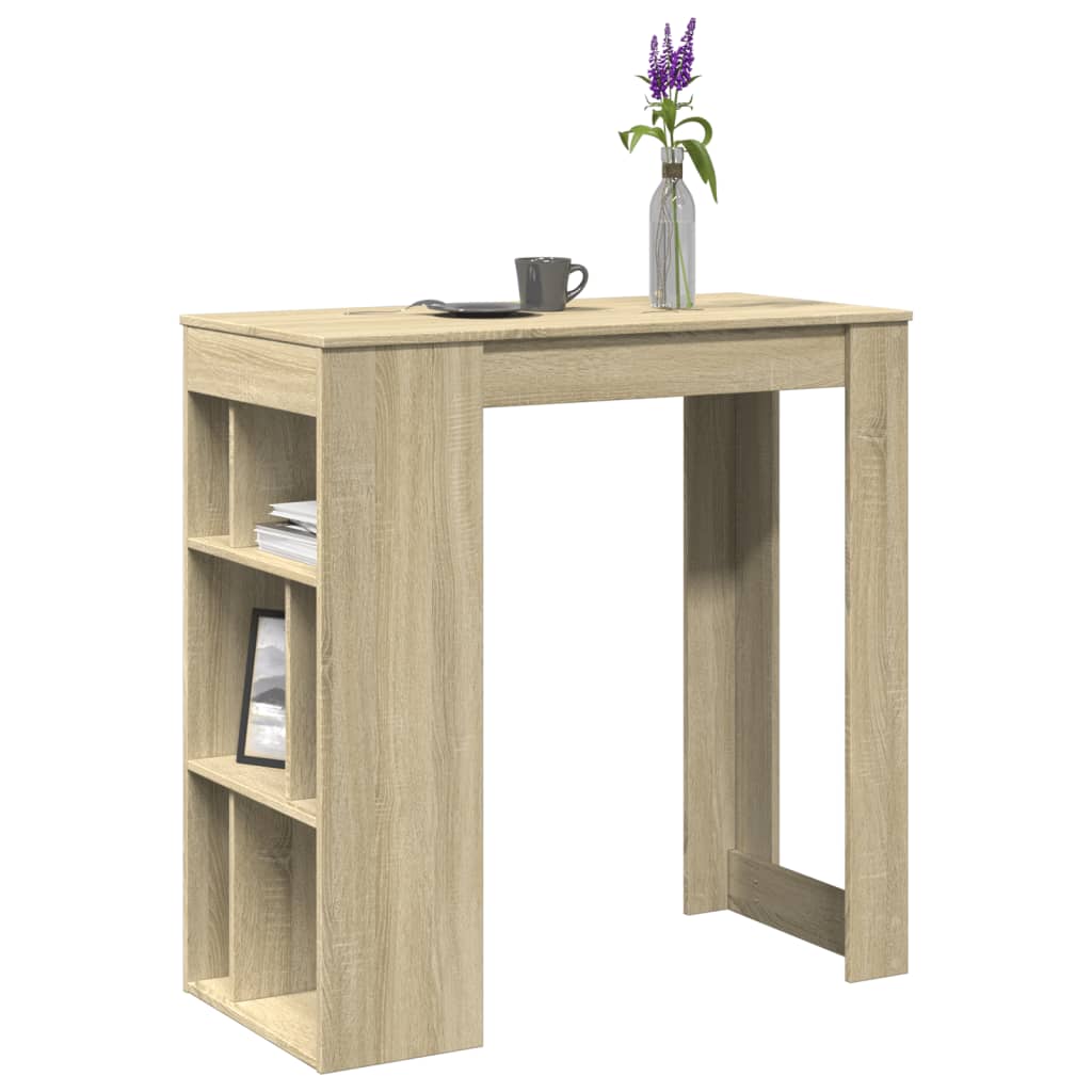 sonoma tölgy szerelt fa bárasztal tárolókkal 102x50x103,5 cm