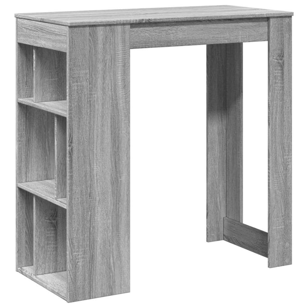 szürke sonoma szerelt fa bárasztal tárolókkal 102x50x103,5 cm