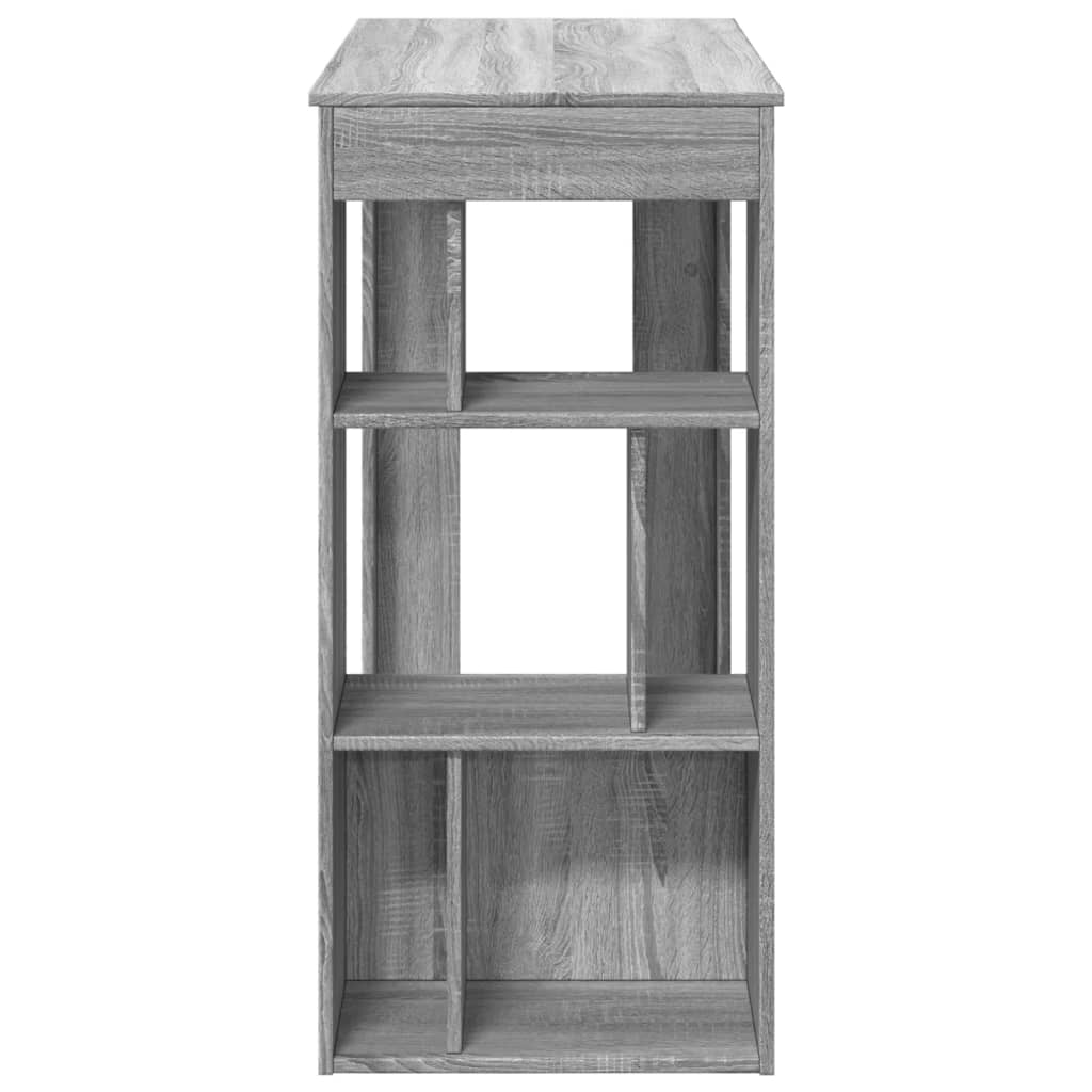 szürke sonoma szerelt fa bárasztal tárolókkal 102x50x103,5 cm