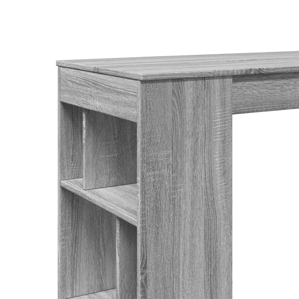 szürke sonoma szerelt fa bárasztal tárolókkal 102x50x103,5 cm