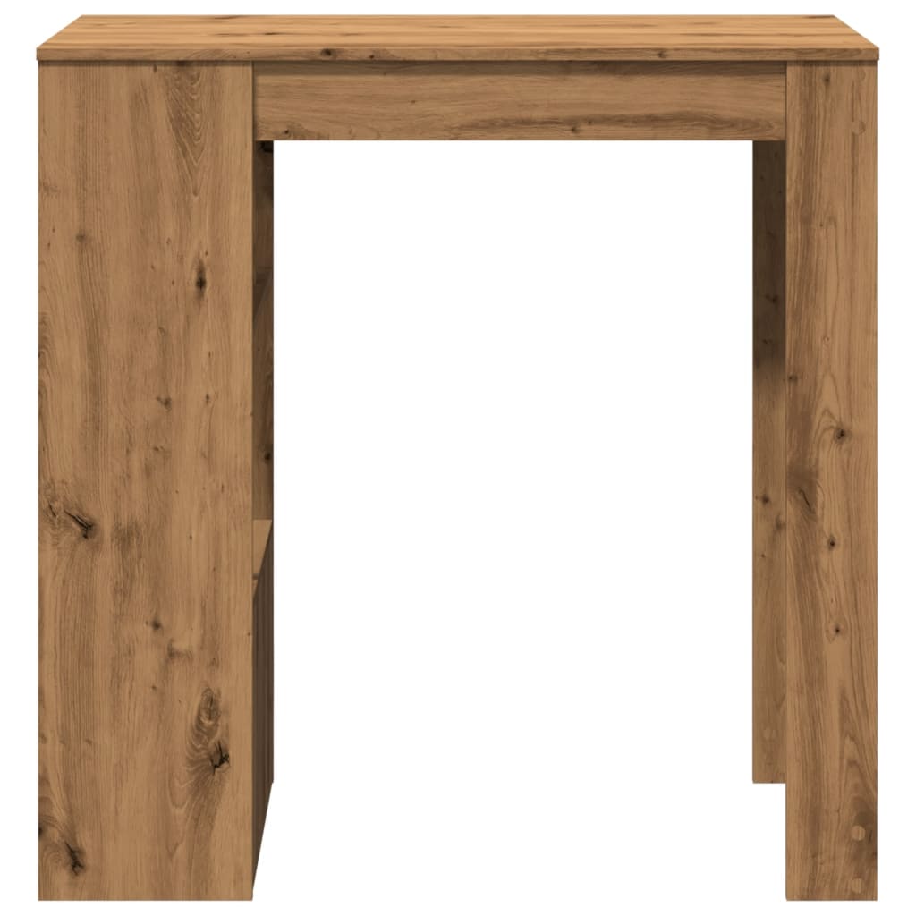 kézműves tölgy szerelt fa bárasztal tárolókkal 102x50x103,5 cm