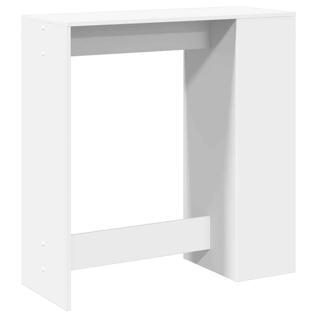 fehér szerelt fa tárolórekeszes bárasztal 101 x 40 x 103,5 cm