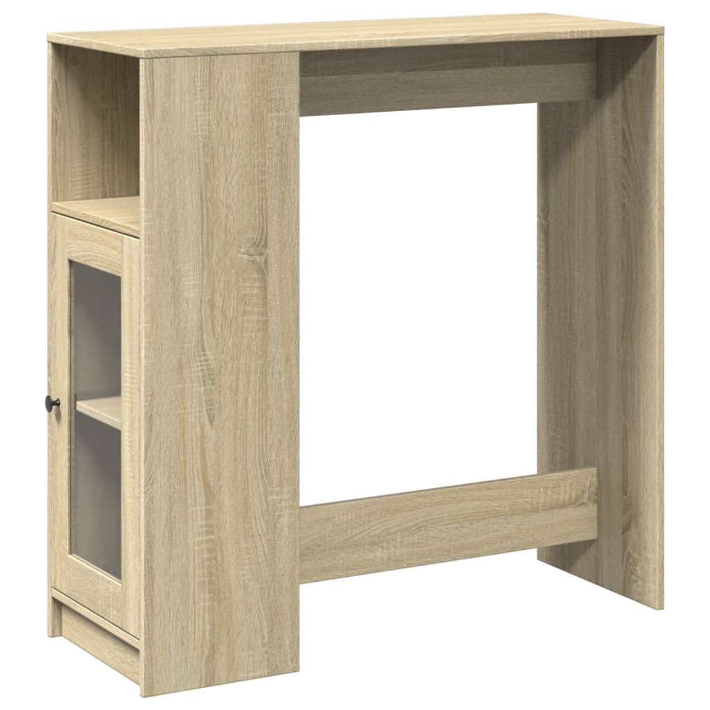 sonoma tölgy szerelt fa bárasztal tárolókkal 101x40x103,5 cm