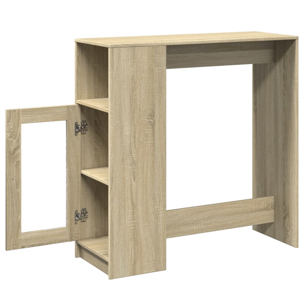 sonoma tölgy szerelt fa bárasztal tárolókkal 101x40x103,5 cm