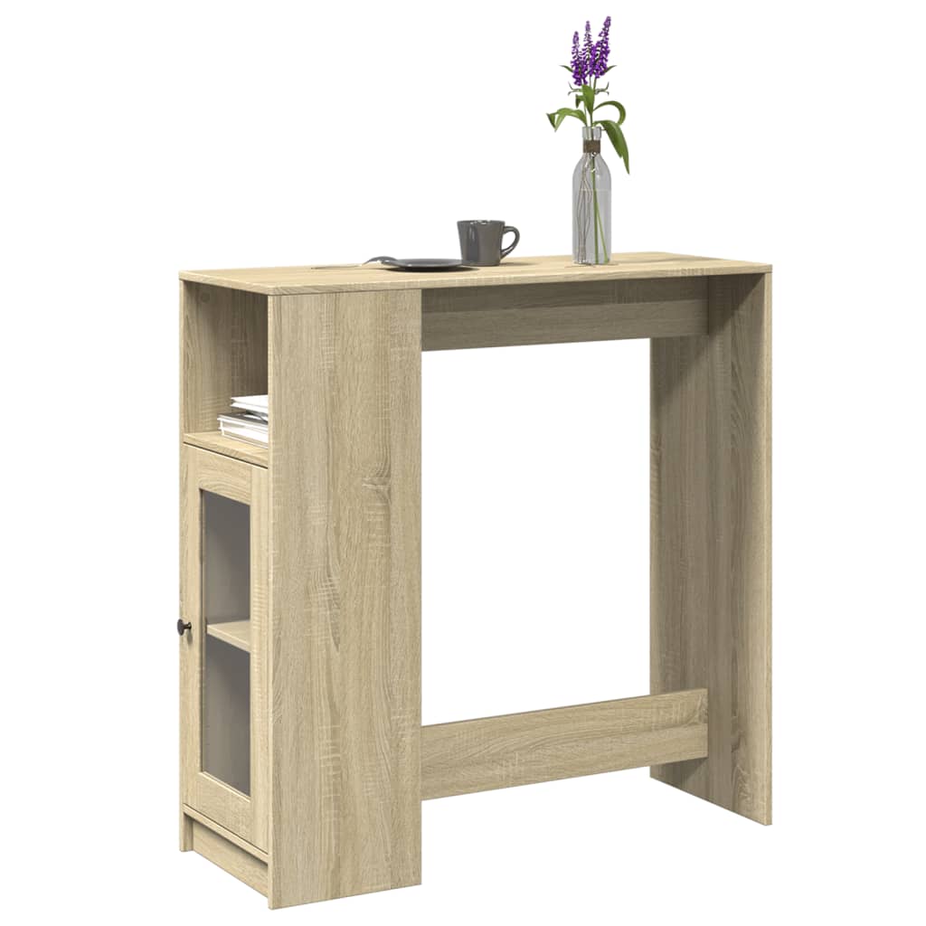 sonoma tölgy szerelt fa bárasztal tárolókkal 101x40x103,5 cm