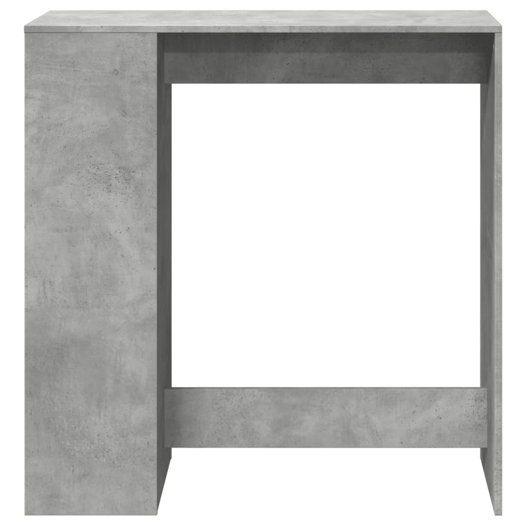 betonszürke szerelt fa tárolórekeszes bárasztal 101x40x103,5 cm