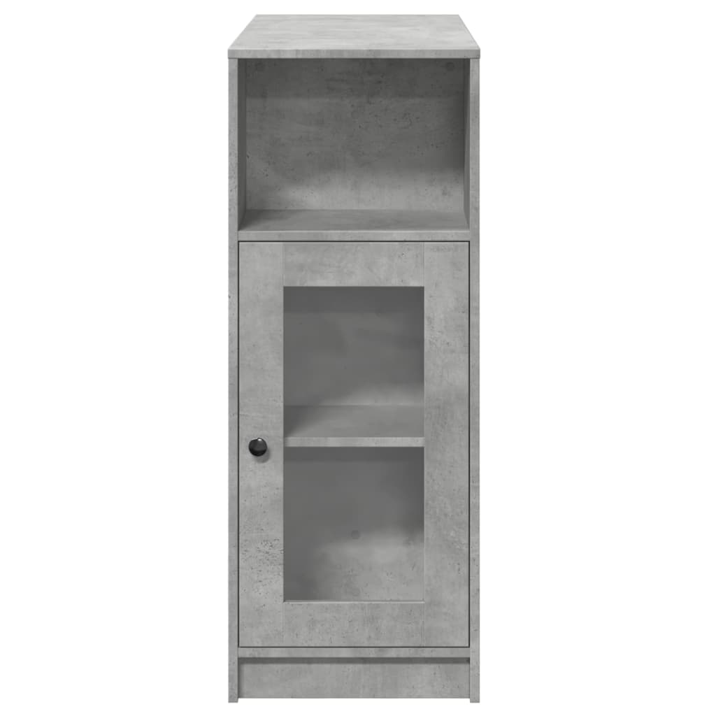 betonszürke szerelt fa tárolórekeszes bárasztal 101x40x103,5 cm