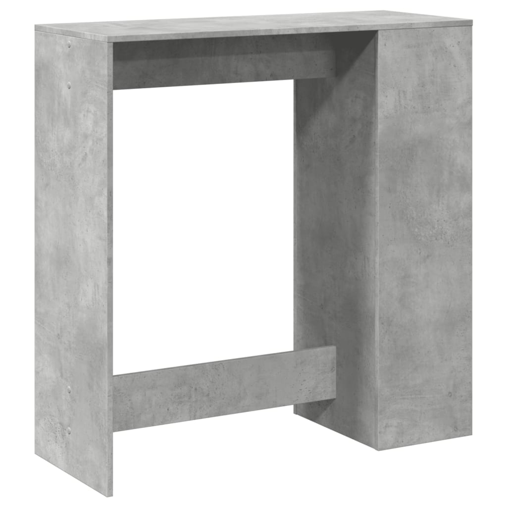 betonszürke szerelt fa tárolórekeszes bárasztal 101x40x103,5 cm