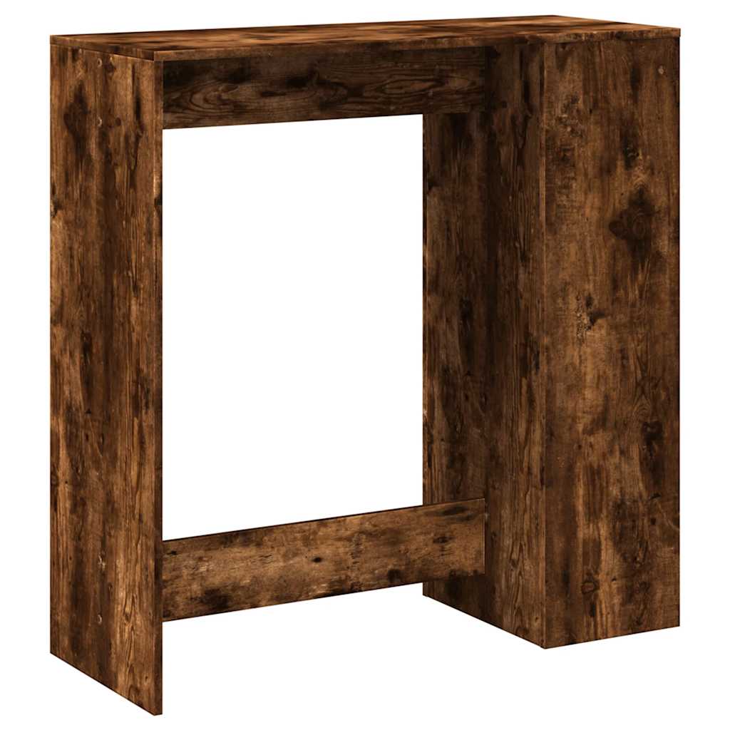 füstös tölgy szerelt fa bárasztal tárolókkal 101x40x103,5 cm