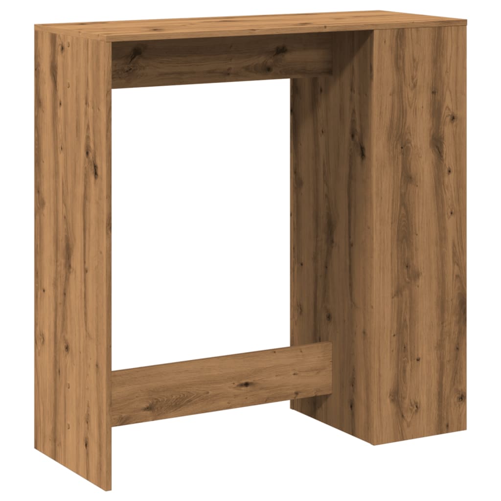 kézműves tölgy szerelt fa bárasztal tárolókkal 101x40x103,5 cm