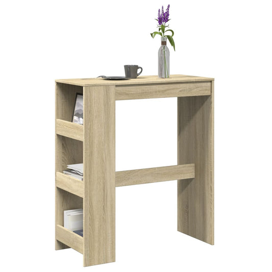 sonoma tölgy szerelt fa bárasztal tárolókkal 90 x 40 x 103,5 cm