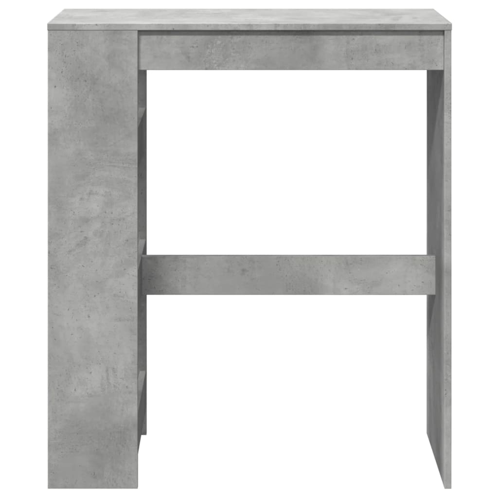 betonszürke szerelt fa tárolórekeszes bárasztal 90x40x103,5 cm