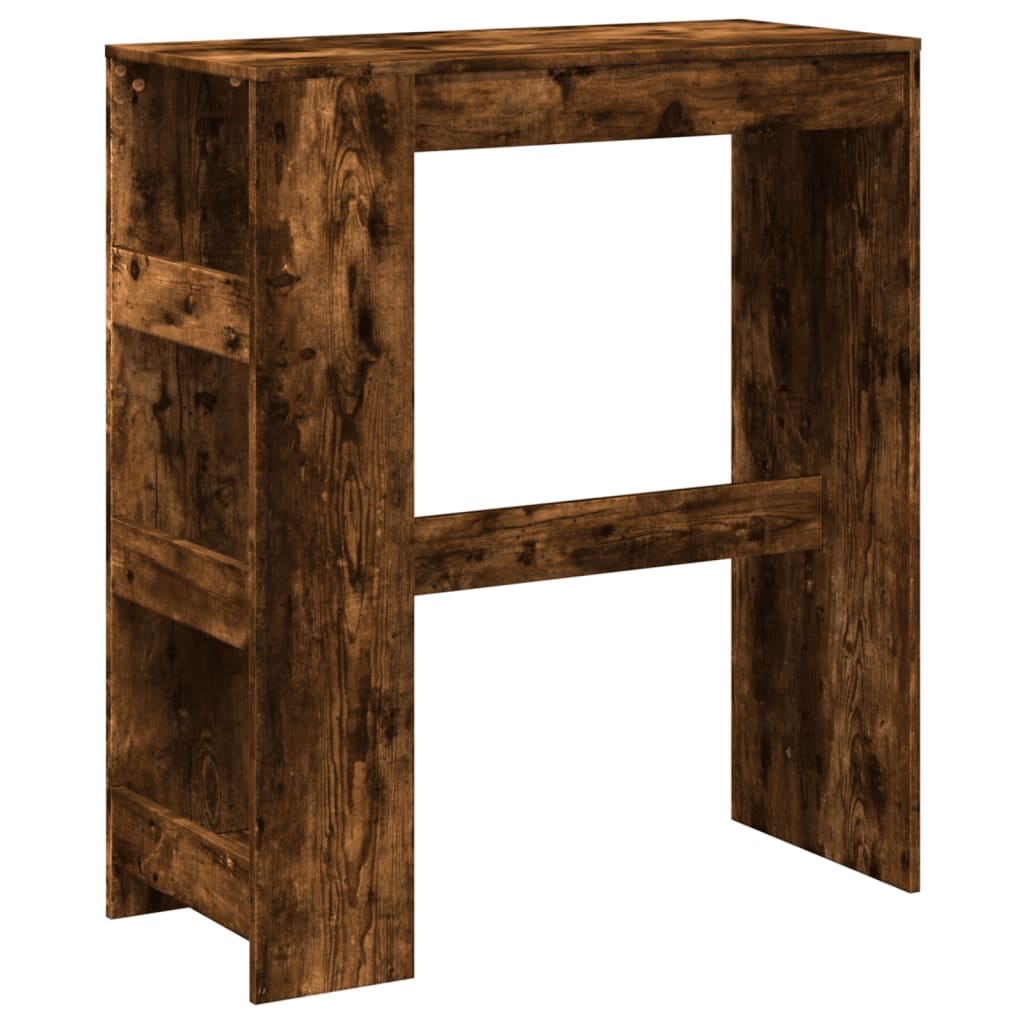 füstös tölgy szerelt fa bárasztal tárolókkal 90 x 40 x 103,5 cm