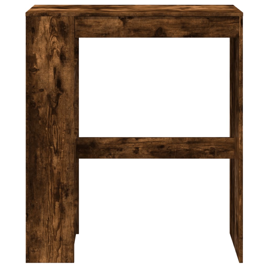 füstös tölgy szerelt fa bárasztal tárolókkal 90 x 40 x 103,5 cm